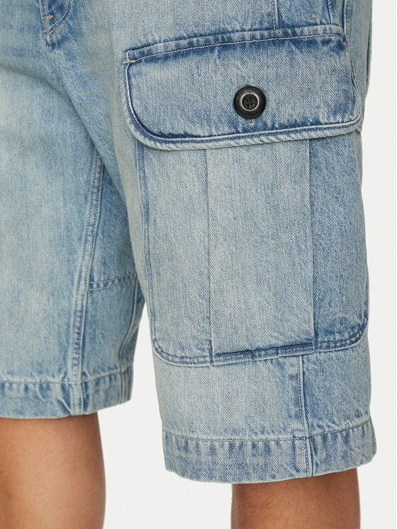 G-Star Raw G-Star Raw Szorty jeansowe Bend 3D Cargo D26528-D788 H119 Błękitny Relaxed Fit