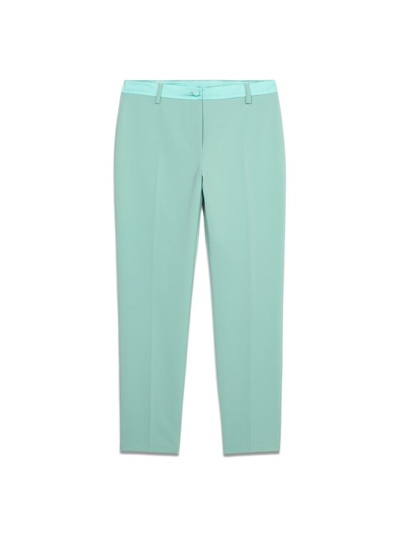 Oltre Oltre Spodnie materiałowe P055R008538N015 Turkusowy Regular Fit