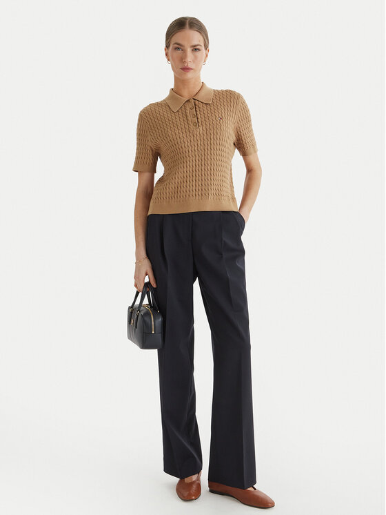 Tommy Hilfiger Tommy Hilfiger Pantaloni di tessuto Timeless WW0WW48352 Blu scuro Straight Fit