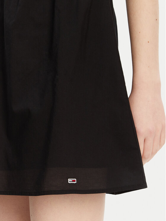 Tommy Jeans Tommy Jeans Sommerkleid Voile DW0DW21334 Schwarz Regular Fit