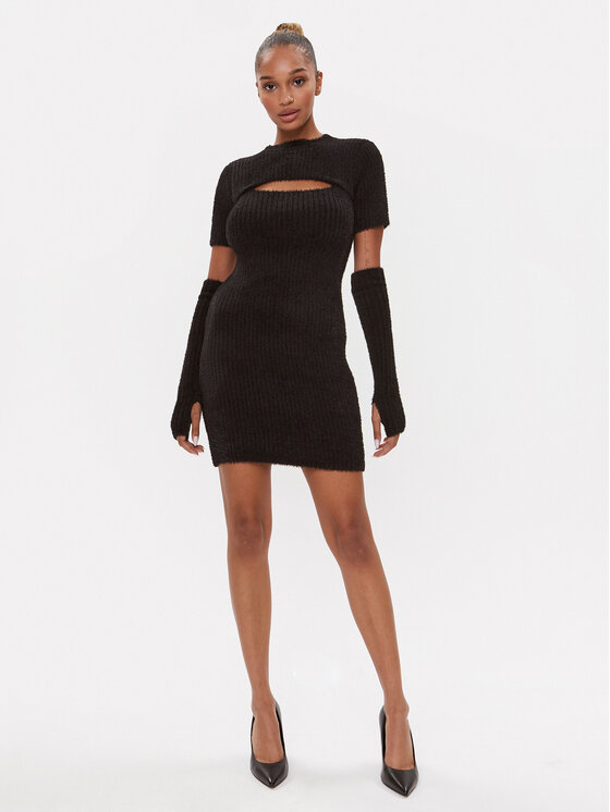 Guess Guess Vsakodnevna obleka W3BK0V Z3BJ0 Črna Slim Fit