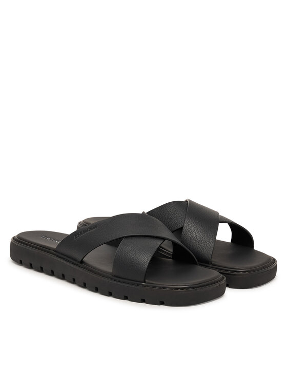 Calvin Klein Calvin Klein Nazouváky Sq Molded Sandal Xcross Lth HM0HM02235 Černá