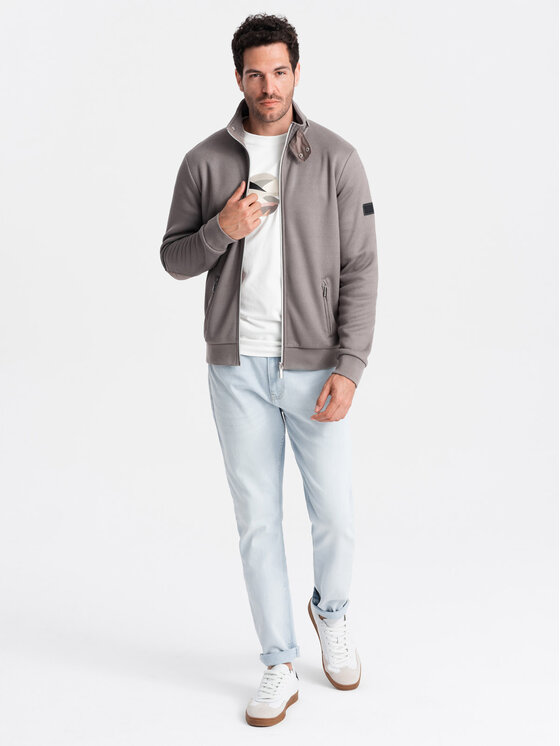 Ombre Ombre Kurtka przejściowa OM-JANP-0154 Beżowy Regular Fit