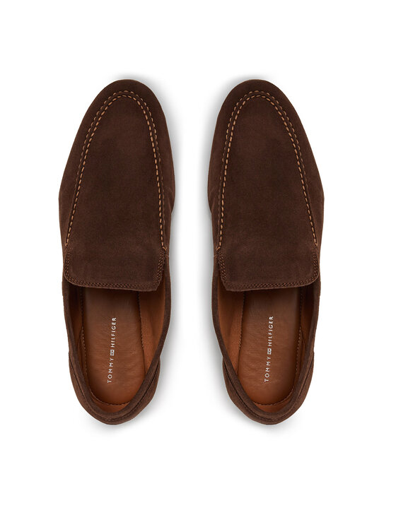 Tommy Hilfiger Tommy Hilfiger Nizki čevlji Hilfiger Flexible Suede Loafer FM0FM05496 Rjava