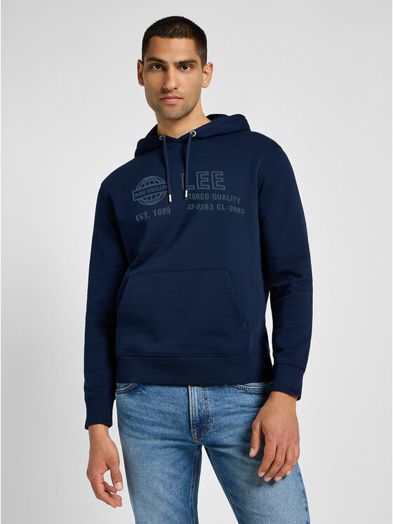 Lee Lee Bluza SEASONAL HOODIE Niebieski Regular Fit