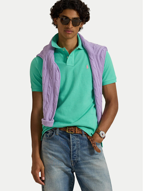 Polo Ralph Lauren Polo Ralph Lauren Pólóing 710782592018 Zöld Slim Fit
