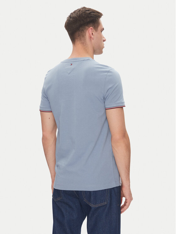 Tommy Hilfiger Tommy Hilfiger T-Shirt Logo MW0MW32584 Błękitny Regular Fit