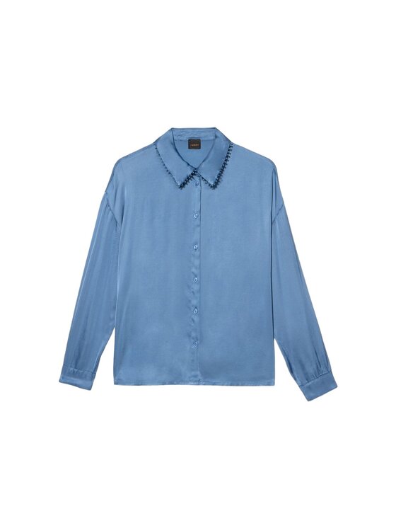 Oltre Oltre Koszula 5051J000877N024 Turkusowy Baggy Fit