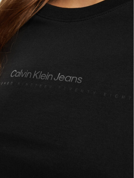 Calvin Klein Jeans Calvin Klein Jeans Marškinėliai Institutional Graphic J20J224990 Juoda Slim Fit