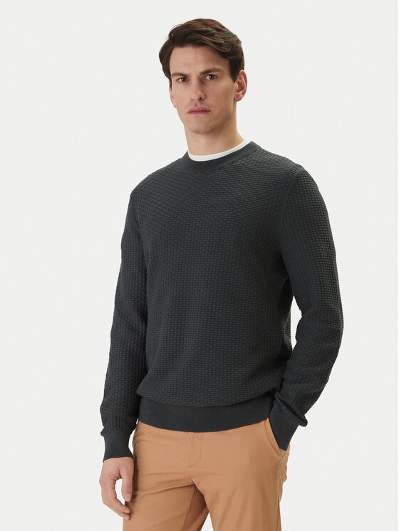 BOSS Pulover H-Imberto 50545283 Verde Regular Fit