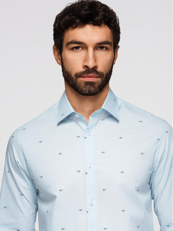 Ombre Ombre Koszula K696 Biały Regular Fit