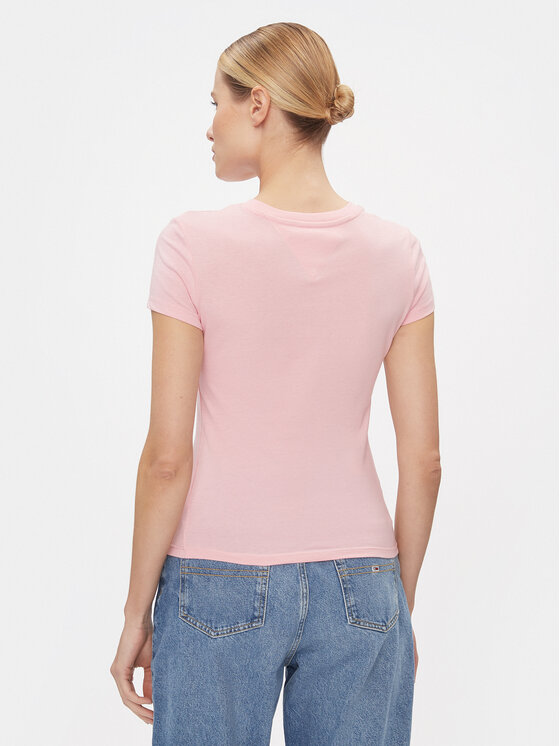 Tommy Jeans Tommy Jeans Majica Essential DW0DW17357 Roza Slim Fit