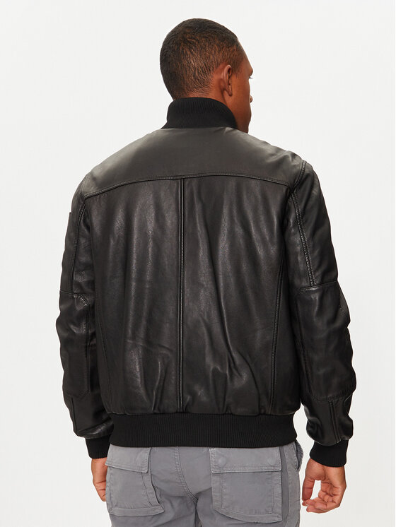 Aeronautica Militare Aeronautica Militare Lederjacke 242PN949PL249 Schwarz Regular Fit