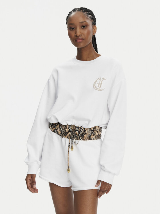 Just Cavalli Just Cavalli Majica dugih rukava 78PAIE01 Bijela Regular Fit