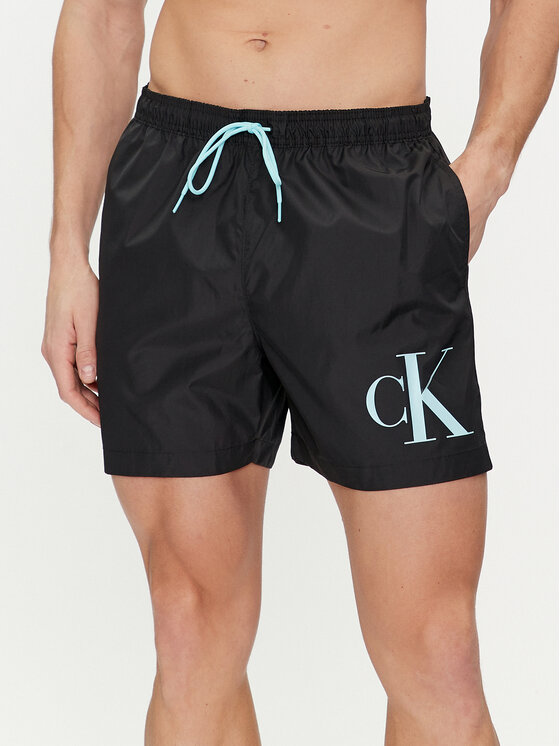 Calvin Klein Swimwear Kopalne hlače KM0KM01003 Črna Regular Fit
