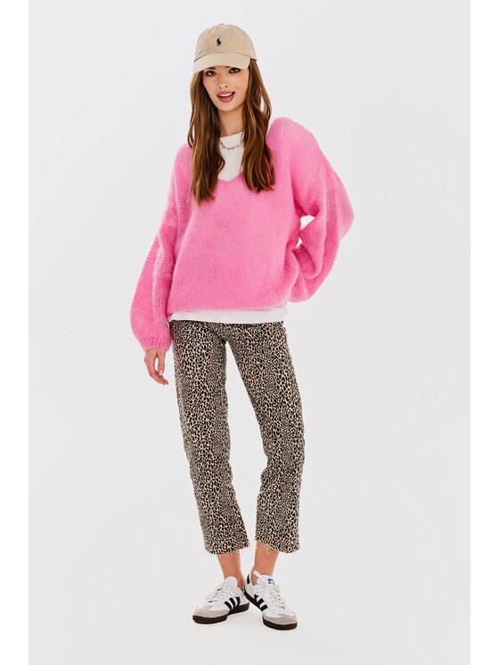 NAOKO NAOKO Sweter Bubblegum Różowy Oversize