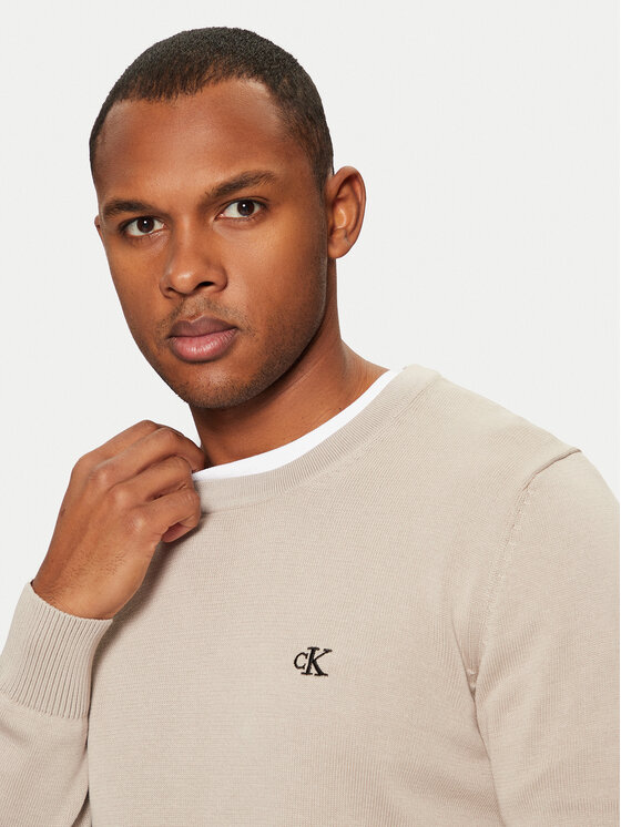 Calvin Klein Jeans Calvin Klein Jeans Sweter J30J326745 Beżowy Regular Fit