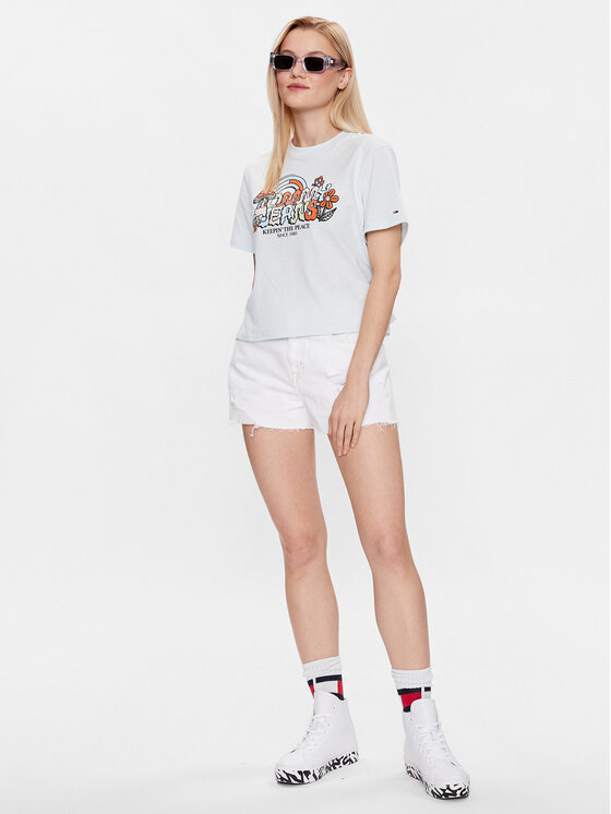 Tommy Jeans Tommy Jeans Pantaloni scurți de blugi DW0DW15611 Alb Regular Fit