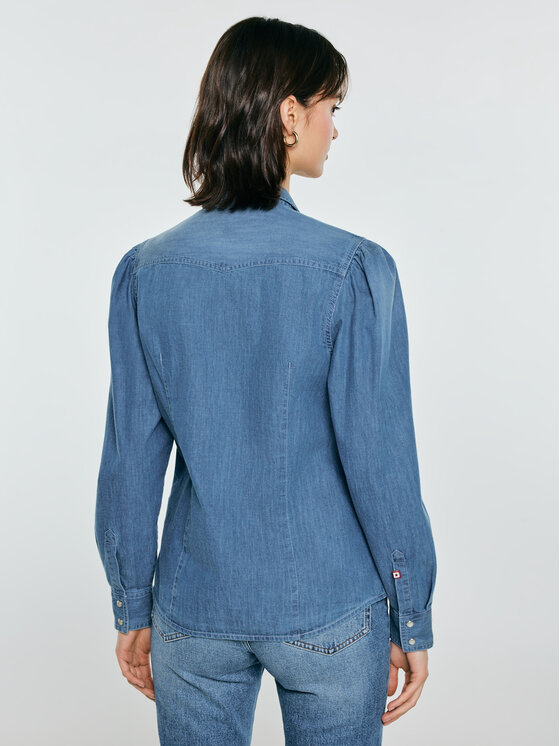 BIG STAR BIG STAR Koszula jeansowa INDIANA Niebieski Basic Fit