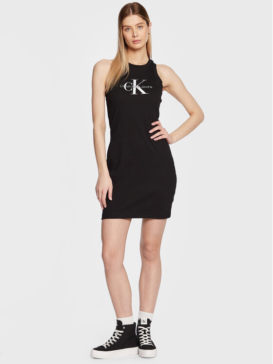 Calvin Klein Jeans Calvin Klein Jeans Ежедневна рокля J20J220754 Черен Slim Fit