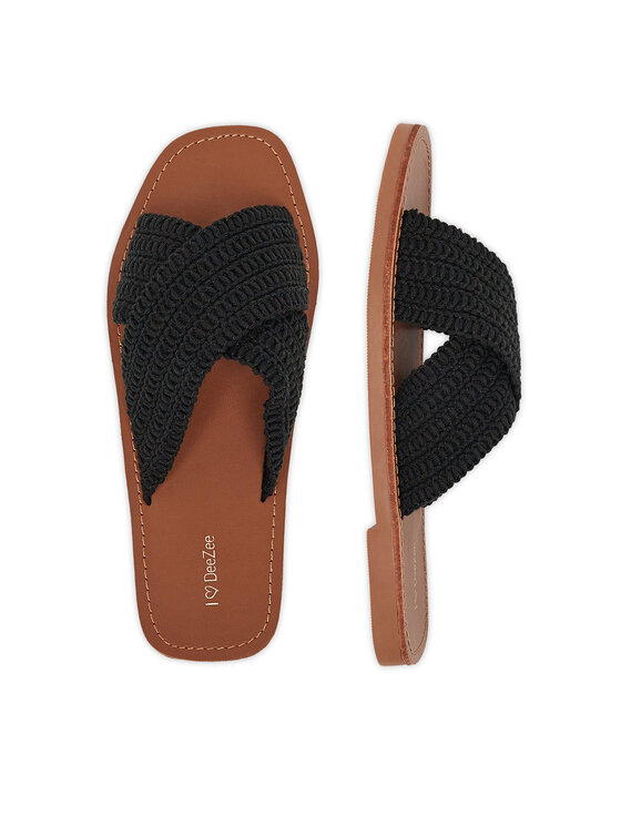 DeeZee DeeZee Klapki E4736-1 Czarny