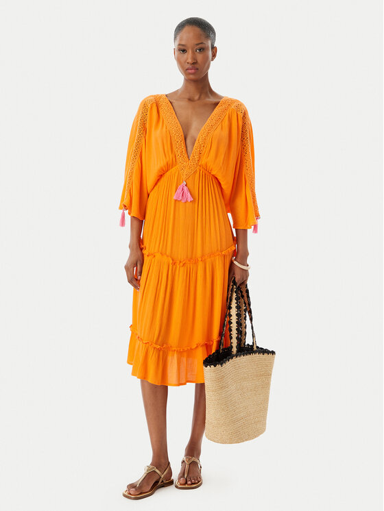 Selmark Selmark Vestito da spiaggia BO195 Arancione Regular Fit