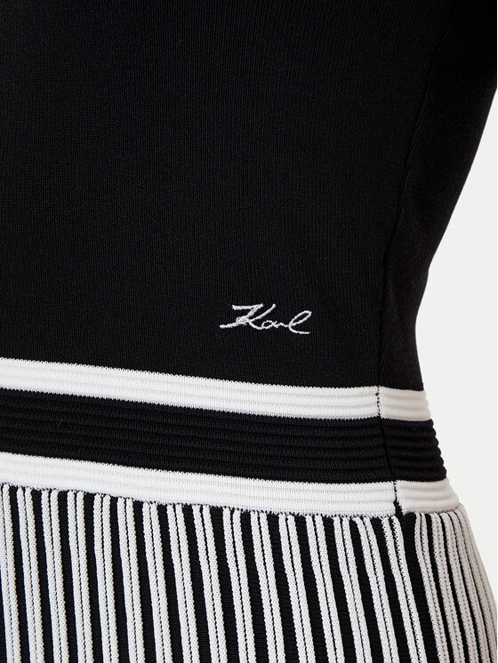 KARL LAGERFELD KARL LAGERFELD Sukienka dzianinowa A1W13026 Czarny Regular Fit