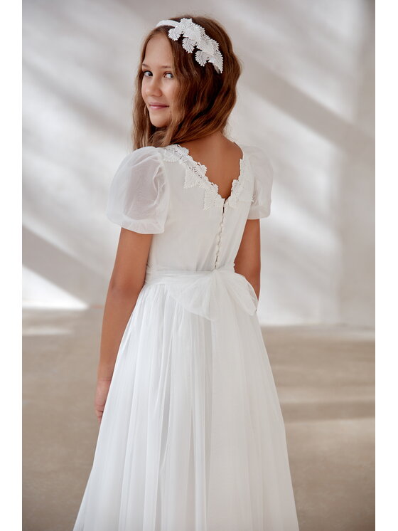 SLY SLY Sukienka 5SM-08A Biały Comfortable Fit