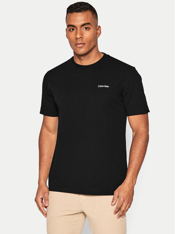 Calvin Klein Calvin Klein T-Shirt Micro Logo Interlock K10K109894 Czarny Regular Fit