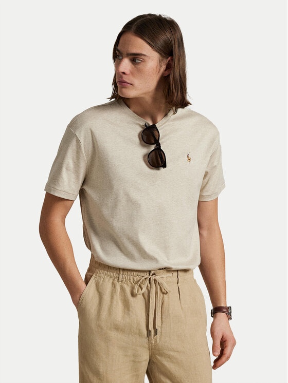 Polo Ralph Lauren Męski T-Shirt, rozmiar L, Beżowy, 710740727030