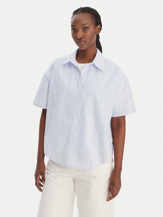 Calvin Klein Cămașă LV00QS7652 Albastru celest Relaxed Fit