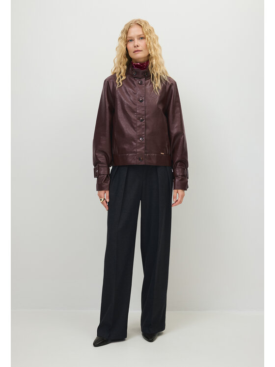 BIZUU BIZUU Bunda pro přechodné období ERONA ECO LEATHER JACKET Bordó Standard Fit