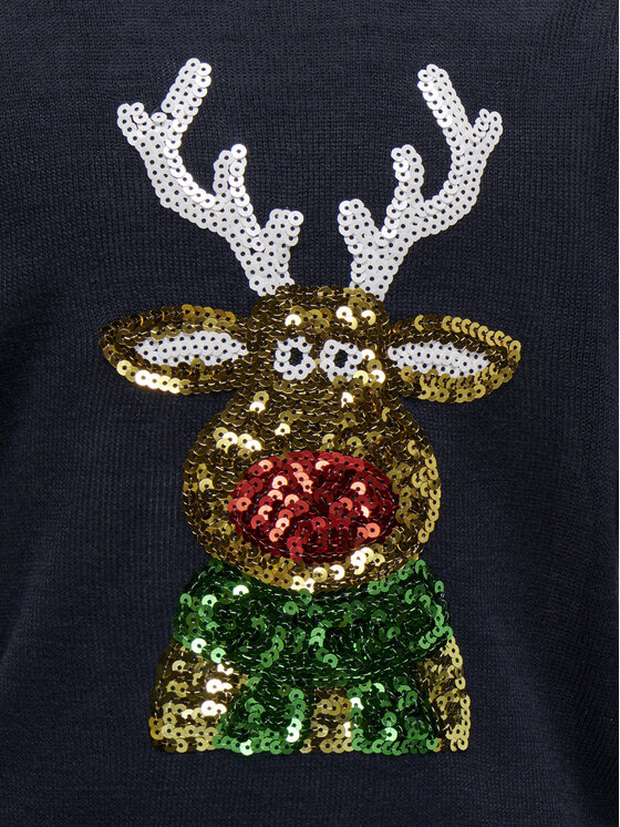 Kids ONLY Kids ONLY Sweter Xmas 15331289 Granatowy Relaxed Fit