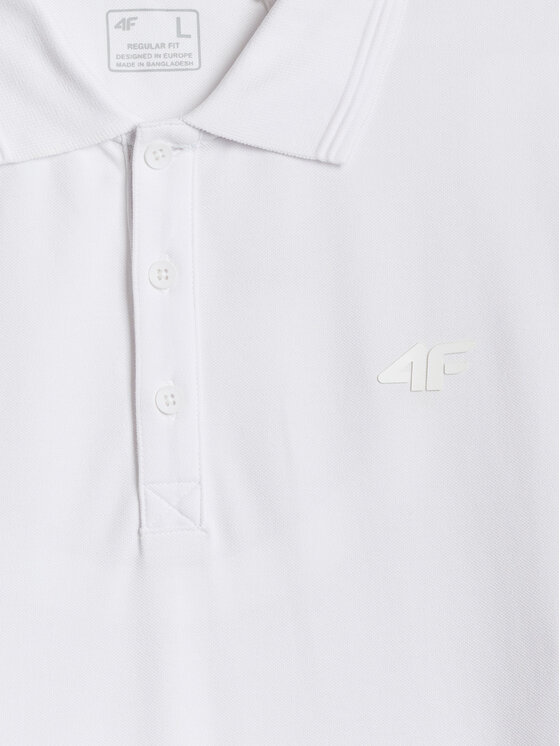 4F 4F Polo ESSENTIAL 3 Biały Regular Fit