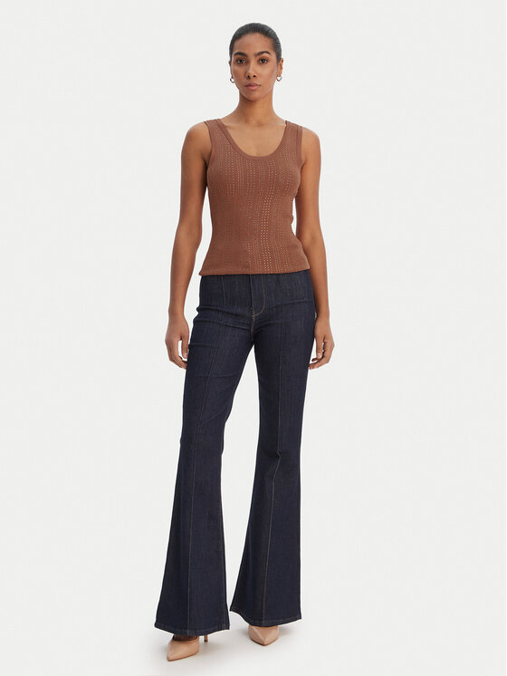 Fracomina Fracomina Top FR26ST4005K524R9 Smeđa Slim Fit