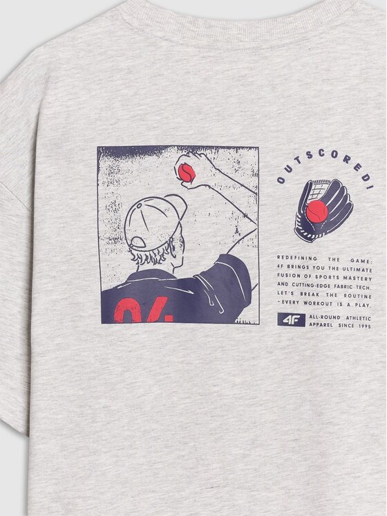 4F 4F T-shirt 4FRSS25TTSHM2981-27M Grigio Oversize
