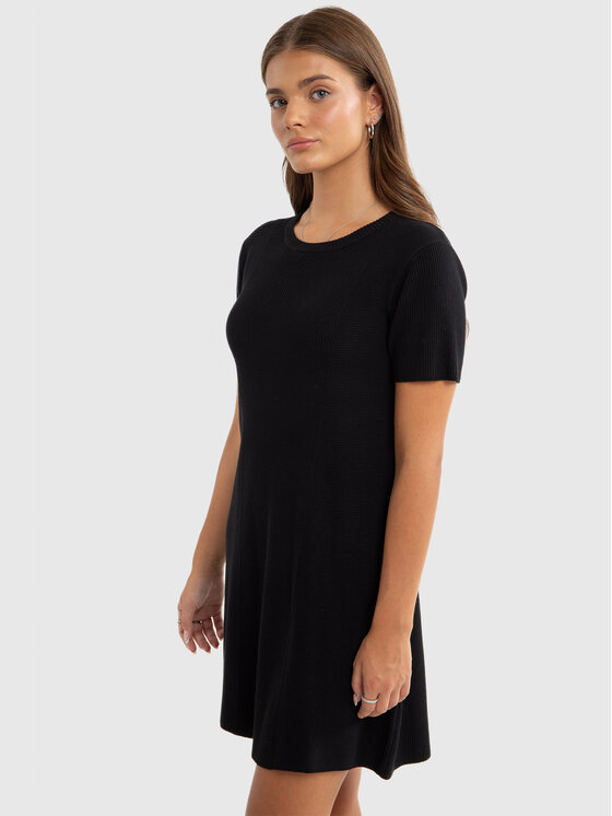 BIG STAR BIG STAR Sukienka dzianinowa MAXINARA Czarny Basic Fit