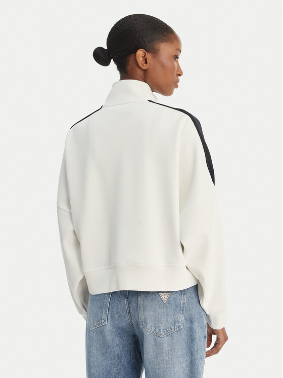 Guess Jeans Guess Jeans Džemperis ar kapuci W6GQZ3 KB212 Balts Relaxed Fit