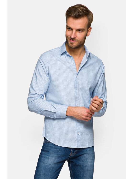 Lancerto Lancerto Koszula Cornelia KO073121000035 Niebieski Slim Fit