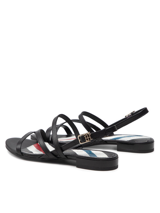 Tommy Hilfiger Tommy Hilfiger Sandalen Strappy Flat Sandal FW0FW06480 Schwarz
