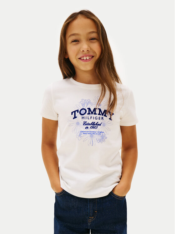 Tommy Hilfiger Tricou KG0KG09257 Alb Regular Fit