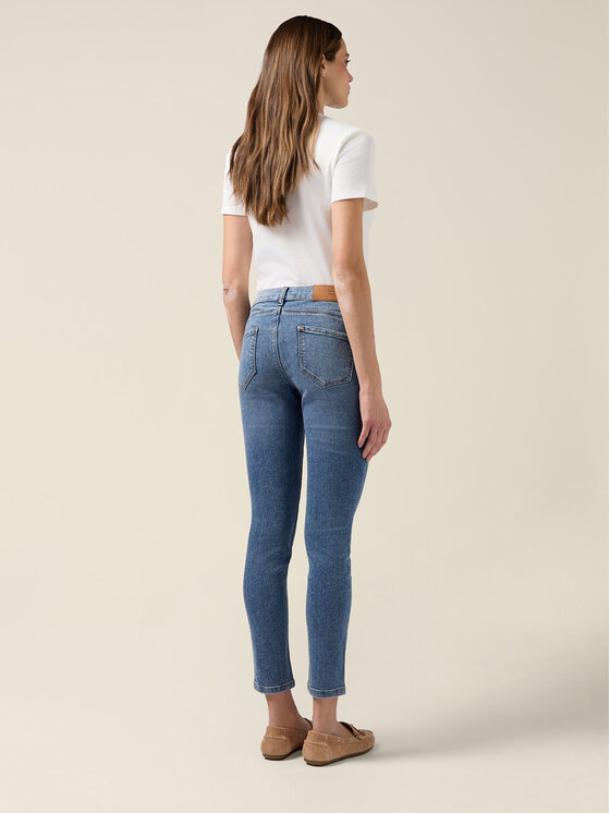 Oltre Oltre Jeansy P573R108900N024 Turkusowy Skin Fit