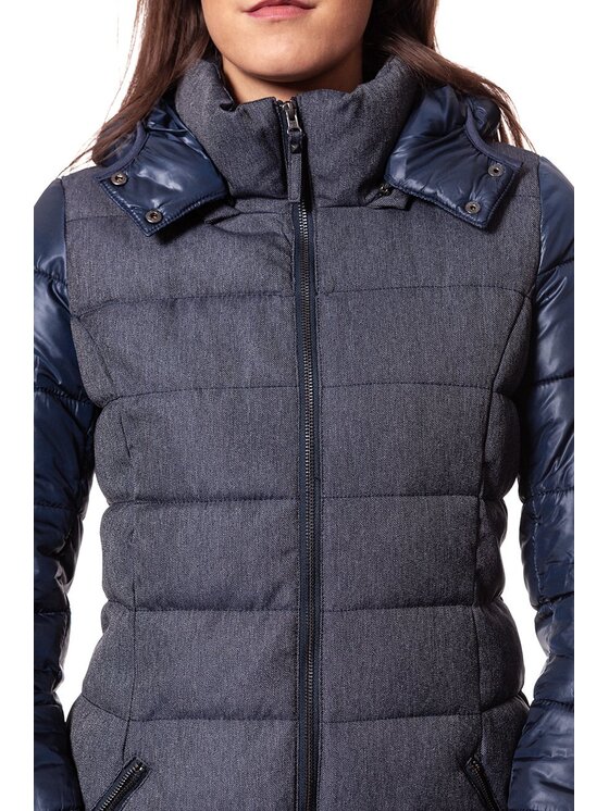 Tom Tailor Tom Tailor Kurtka damska MATERIAL MIX JACKET Niebieski Regular Fit