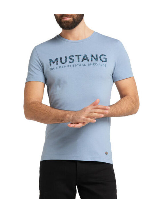 Mustang Mustang T-shirt AARON C PRINT Blu Slim Fit