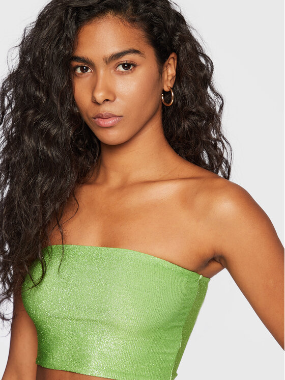 Gina Tricot Gina Tricot Marškinėliai Glitter 19305 Žalia Slim Fit