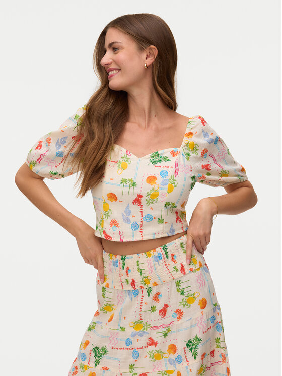 Vero Moda Bluză Elena 10351014 Bej deschis Regular Fit