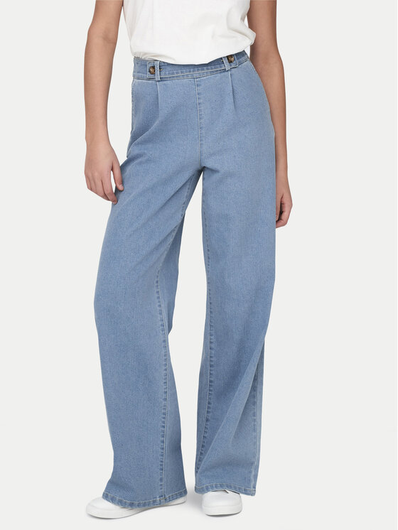 JDY Džínsy Geggo 15320844 Modrá Wide Leg