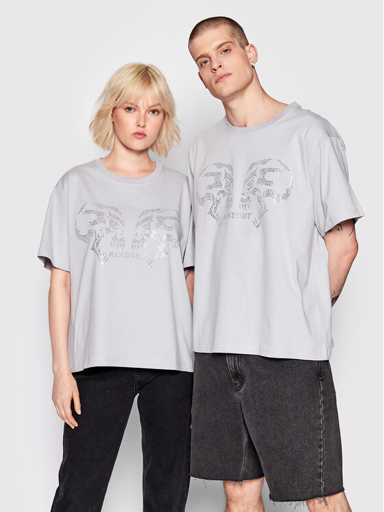 Mindout T-krekls Unisex Pelēks Oversize