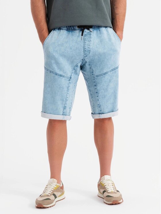 Ombre Ombre Szorty jeansowe OM-SRDS-0135 Niebieski Regular Fit