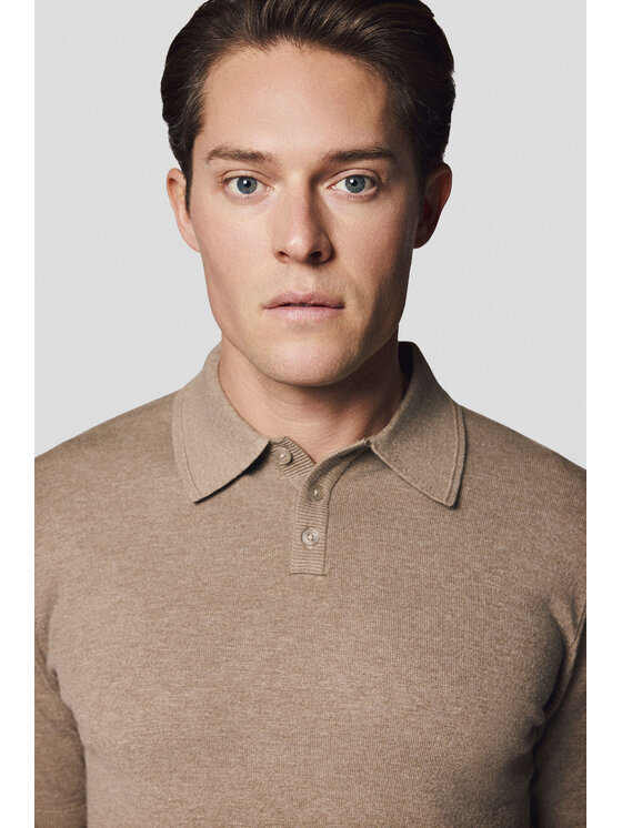 Lancerto Lancerto Polo Nils PO073125000051 Beżowy Regular Fit